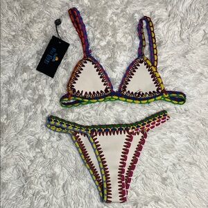 KIINI Multicolor Crochet Trim Bikini